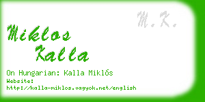miklos kalla business card